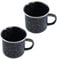 Navoys 2 Enamel Camping Mug - Black, Heat Resistant, Ideal Accessory for Camping, Picnic, Hiking, Fishing (2 Mugs)