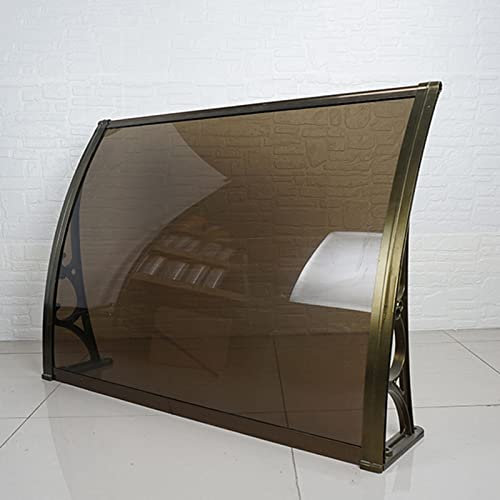Outdoor Awning for Front Door/Patio Roof, All-Weather Canopy for Door or Window, Easy Installation, Aluminum/Polycarbonate Panel, Curved Gazebo for Patio Use