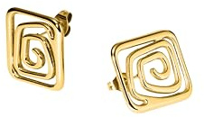 Purelei Motions Ohrstecker – Spiral-Design als Lebenssymbol – Quadratische Form – Edelstahl 14K/18K vergoldet – Ausdrucksstarker Statement-Schmuck – Wasserfest (Gold)