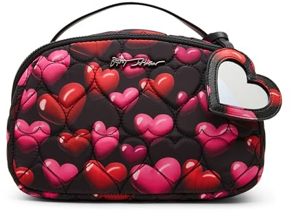Betsey Johnson Damen Loaf Kosmetikkoffer mit Spiegel, Schwarz Multi, Einheitsgröße