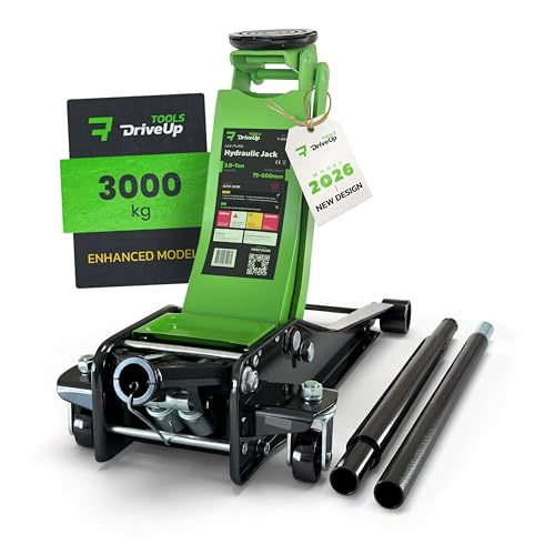 3 Ton Improved Low Profile Hydraulic Trolley Jack | Double Piston Stroke 75-500mm | Load Capacity up to 3000kg | Heavy Duty Car Jack for Cars & SUVs - 2026 year model