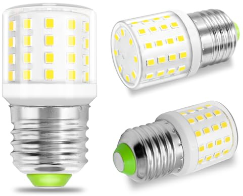 E27 4W LED Ersatz 40 Watt Kleine Birne E27 Sockel Edison 600LM Energiesparlampe AC100-265V Mini Birne Kompakt für Tischlampe, Stehlampe, Wohnzimmer Nicht Dimmbar Kaltweiss 6000K Leuchtmittel, 3er Pack