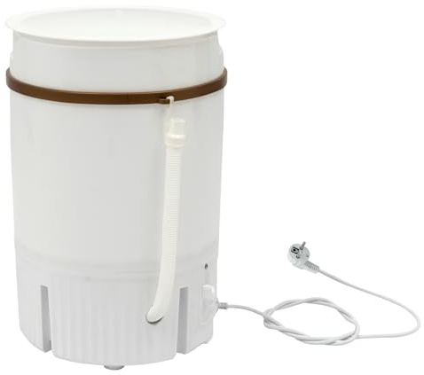 Mini lavatrice con centrifuga, portatile da campeggio, fino a 4,5 l, lavatrice da viaggio con scolapiatti, 31 x 30 x 47 cm, in viaggio, in una casa, in un dormitorio (bianco)