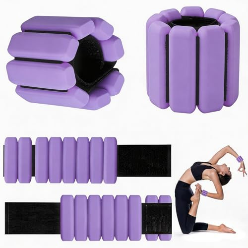 CHUANFU 2 PCS Poids de Poignet Réglables 450 g Chacun, Poids de Cheville en Ankle Weights pour Femmes et Hommes, Bracelet Lesté pour Exercice Yoga Danse Barre Pilates Cardio Aérobic Marche