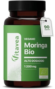 Moringa BIO - 1200mg - Estratto Oleifera - Trattamento 1 Mese | Superfood Ricco Di Vitamine e Minerali - Azione Antiossidante Naturale - Supporto Energia - Trattamento 30 Giorni - Vitavea