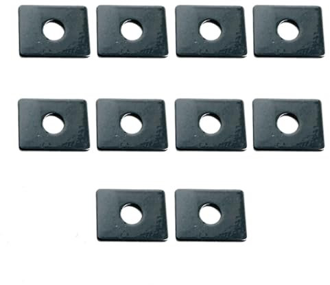 10er Set Klemmscheibe mit Loch für Doppelstabmatten-Zaun | anthrazit (RAL 7016) | aus pulverbeschichtetem Stahl | 26 x 31 mm | Klemmplättchen für Gittermatten