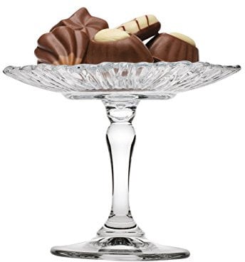 Pasabahce 96455 Mini plateau à pâtisserie avec pied, hauteur env. 10,2 cm, plateau en verre