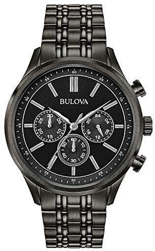 Bulova Herren Chronograph Quarz Uhr mit Edelstahl Armband 98A217