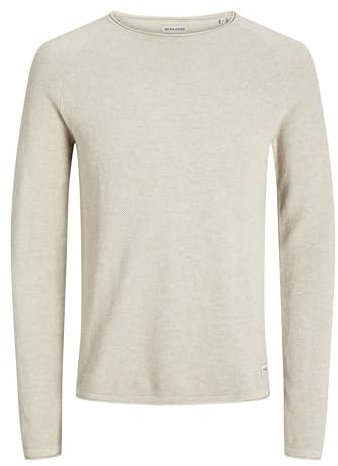 JACK & JONES JJEHILL KNIT CREW NECK NOOS, Maglione, Uomo, Beige, L