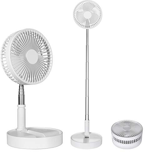 9H Battery Operated Table Desk Floor Pedestal Fan 4 Speeds Portable 8-inch Fan