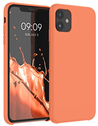 kwmobile Hülle kompatibel mit Apple iPhone 11 Hülle - Silikon Handy Case - Handyhülle weiche Oberfläche - kabelloses Laden - Summer Orange