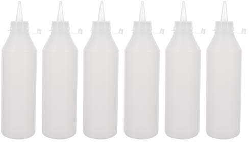 Empty Glue Bottle, Tip Glue Bottles 500ml Precision Applicator Bottle Refillable Plastic Glue Bottles with Needle Tip for Paper Quilling DIY Craft (6pcs)