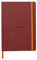 Rhodia 117437C - Notizheft Softcover Rhodiarama DIN A5 (14,8x21 cm), 80 Blatt, liniert Clairefontaine Papier Elfenbein 90g Lesezeichen, Gummizugverschluss, Cover aus Kunstleder Nacarat, 1 Stück