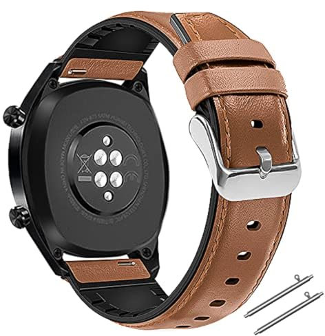 Coholl Cinturino di ricambio regolabile per Huawei Watch GT 2 / Huawei Watch GT 46 mm Sport/Classic/Active/Elite, marrone, 22mm, Resistente, leggero, morbido
