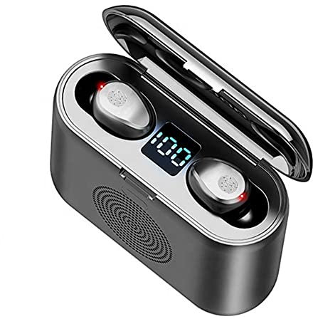 Tec-Digi Wireless Earbuds, Built In Bluetooth Speaker Bluetooth 5.0 Headphones TWS True Wireless Earphones for iPhone/Android, Touch Control, IPX7 Waterproof with Portable Charging Case