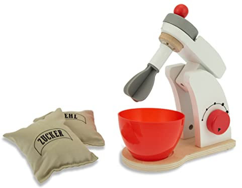 Teorema 40599 - Set da Cucina Giocattolo per bambini con Planetaria in Legno dalla Frusta Girevole, con accessori per cucinare