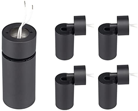 Popp® Pack x5 Aplique Cilindro Portalampara de Superficie Techo Interior Cilindro Orientable Negro para GU10 *Bombilla no Incluido Max. 50W, ø52x132mm, IP20 (Negro Pack 5unidad)