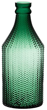 LOLAhome Florero Botella de Cristal Verde de Ø 11x30 cm