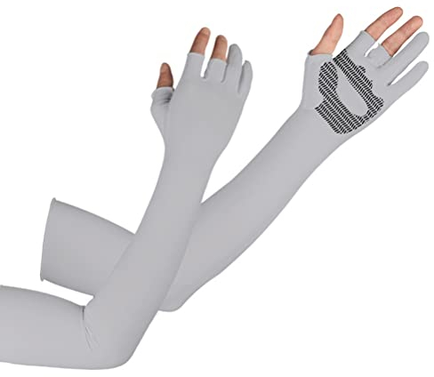 Roexboz Armstulpen Unisex Sommer UV Sonnenschutz Eisside rutschfeste lange Armabdeckung Radfahren Fahren Outdoor Sport Wandern