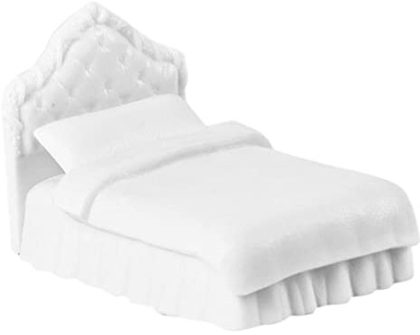 MagiDeal 1:25 Miniatur Puppenhaus Einzelbett Bett mit Laken Und Kissen, Puppenhaus