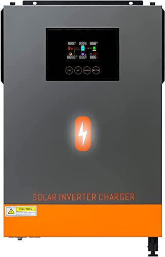 PowMr 6200W Hybrid Wechselrichter 48V DC bis 220V/230V AC Max.PV-Eingang 500V Solar Wechselrichter mit 120A MPPT Solarregler, Arbeiten Sie mit 48V Blei-Säure und Lithium Akku