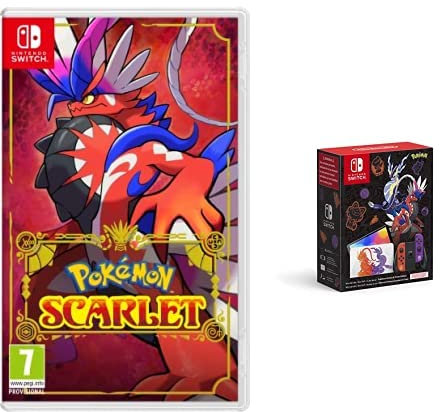 Pokémon Scarlet (Nintendo Switch) incl. Digital Bonus (Exclusive to Amazon.co.uk) + Nintendo Switch – OLED Model Pokemon Scarlet and Violet Limited Edition