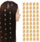 50 Stück Dreadlocks Verstellbar Metall Cuffs Aluminium Haar Geflecht Ringe Haarspangen Zubehör (Gold)