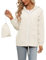 Tisfeer Vêtement de pluie étanche, léger et coupe-vent à capuche pour femme, beige, L