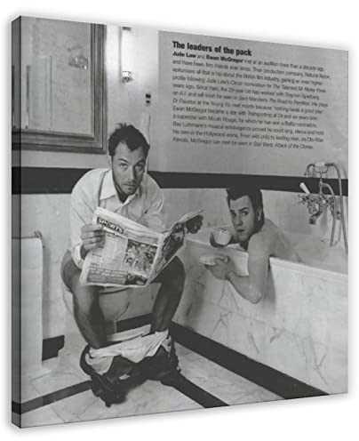 FISH DRAGATE Ewan McGregor und Jude Law Poster 4 Leinwand Poster Schlafzimmer Dekor Sport Landschaft Büro Zimmer Dekor Geschenk Stil 30 x 30 cm