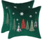 Tosleo 2 Stück Kissenbezug Weihnachten 50x50 cm Dekokissen Kissenhülle Grün Weihnachtsbaum Kissenbezug für Sofa Wohnzimmer Schlafzimmer Festival Party
