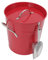 Eiswürfelbehälter mit Deckel und Eisschaufel Eiseimer für Eiswürfel Doppelwandig Lsoliert 19,5 X 20,5 X 16 Cm Thermo-Eiskübel Getränkekühler Weinkühler Sektkühler (Rot)