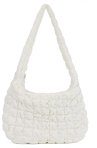 SUKUTU Große Puffer Tote Bag für Frauen Nette Gesteppte Geldbörse Crossbody Puffy Handtasche Baumwolle gepolsterte Umhängetasche