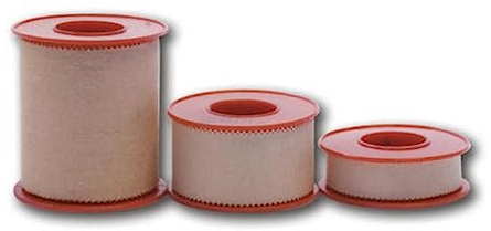 DE Healthcare Products - adhäsives Fixierpflaster auf der Rolle (5 m x 5 cm), Rollenpflaster mit hoher Haftkraft, 100% Baumwolle, atmungsaktiv und wasserdampfdurchlässig, hautfarben, 6 Stück