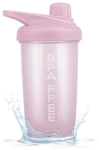 SXQLYH Protein shaker mit Kugel,Shake Becher,BPA-Frei,Nutrition Eiweiß Shaker,Fitness Becher,mit Rührkugel für cremige,klumpenfreie Shakes-Shaker Proteinshake,Auslaufsicherer Becher (Rose, 500ML)