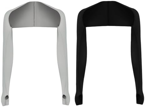 ZOKJSW Damen Bolero UV-Schutz Sonnenschutz Schal Armstulpen Eisseide Kühlschal Armmanschetten mit Fingerlöchern Fingerlose Handschuhe Ärmel 2 Stück by