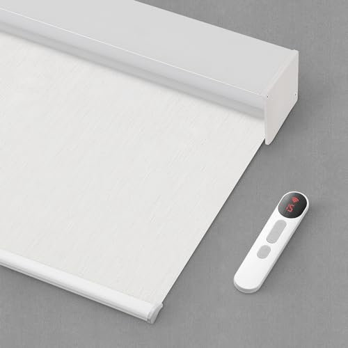 Bringnox Motorized Blinds with Remote,100% Blackout Smart Roller Blinds Compatible with Google Home and Alexa Via HUB,and Motorized Window Blinds Customized