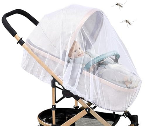 Phantasy Zanzariera Universale per Passeggino, Bianco Rete Zanzare Neonato per Carrozzina, Zanzariera Carrozzina Universale Le piccole maglie vietano alle zanzare e agli insetti di volare