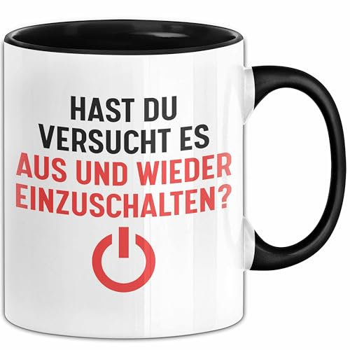 It-Techniker Tasse Geschenk Aus Einschalten Ttler Nerd Lustig (Schwarz)