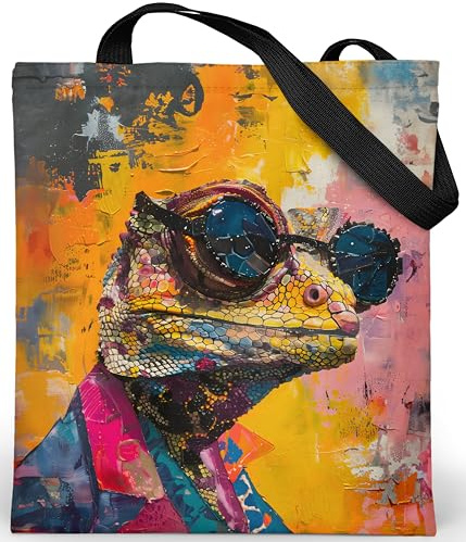 Loxato Tote Bag mit Reißverschluss - Schultertasche Damen mit Reißverschluss - Wasserdichtes Oxford-Gewebe - Stofftasche Bedruckt - Umhängetasche Groß B37 H42 cm - Beuteltasche Damen