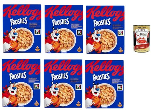 Italian Gourmet Frosties Cereali Cornflakes knusprig aus Mais 6 x 330g | Fiocchi glassati fürs Frühstück, ohne künstliche Farb- und Aromastoffe, Gesamtnettogewicht 1,98 kg + Kostenlos Polpa 400g