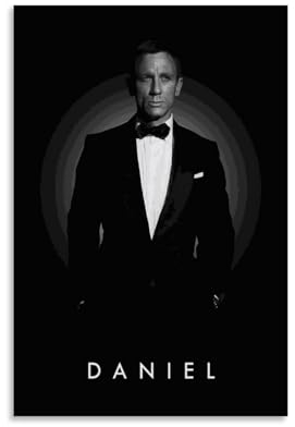 TSNKNP Daniel Craig Art Poster Dekorative Malerei Leinwand Wandkunst Wohnzimmer Poster Schlafzimmer Malerei,Wandkunst Bilddruck Moderne Familienzimmer Dekor 12x18inch(30x45cm)
