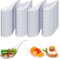 Generisch Lot de 50 assiettes à apéritif réutilisables en plastique transparent - Accessoires de buffet - Pour la maison, les desserts, le pudding, la mousse, la glace