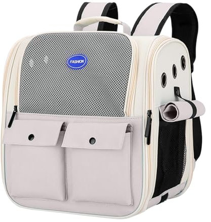 Katzenrucksack, groß, atmungsaktiv, Netzstoff, Tier-Rucksack, faltbare Katzentasche, Hasentragetasche mit Hüftgurten für Spaziergänge im Freien, Wandern, Reisen