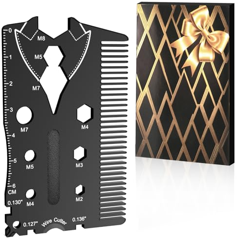 Outil Multifonction Amusant pour Homme Idées Cadeau - Outil Multifonctionnel de Style Costume Cool, Cadeaux Noël Accessoires Camping 7 en 1 Gadgets, Cadeaux D'anniversaire, Cadeaux Fête des Pères Papa