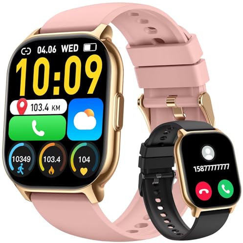 Smart Watch for Men Women (Answer/Make Call), 2.1 Smartwatch with Heart Rate/Sleep Monitor/Pedometer/Calories, 130+ Sports Fitness Tracker Watch, IP68 Waterproof Activity Tracker for Android iOS-Pink
