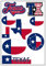 Daged Texas USA Aufkleber Karte Stickerbogen - Reiseaufkleber PKW Auto Motorrad Biker Flagge Fahne Deko AK