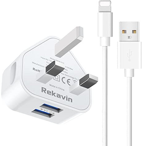 iPhone Charger,[MFi Certified] i Phone Lightning Cable and Plug,1M Old Apple iPad Charger Lead with Plug 5V/2.1A Charging for iPhone 14 13 12 11 10 SE Xs XR X 8 7 6S i Pad 5th 6th 7th 8th Generation