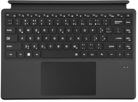 Ninkear T40 Ordinateur portable 2 en 1 avec QWERTZ, 7 tons de rétroéclairage RVB, clavier Bluetooth amovible, clavier portable, noir, ultra fin