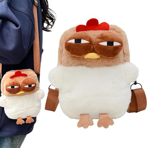 Hühnergeldbörse, Tiertasche | Tierische Huhn-Reißverschluss-Plüschtasche
