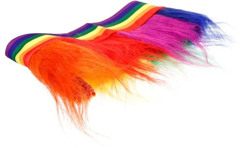 BESTYASH Bunte Pride Perücke Haarreif Für Karnevals Partyfeiern Unisex Regenbogen Kopfschmuck Für Fasching Parade Und Kostümfest